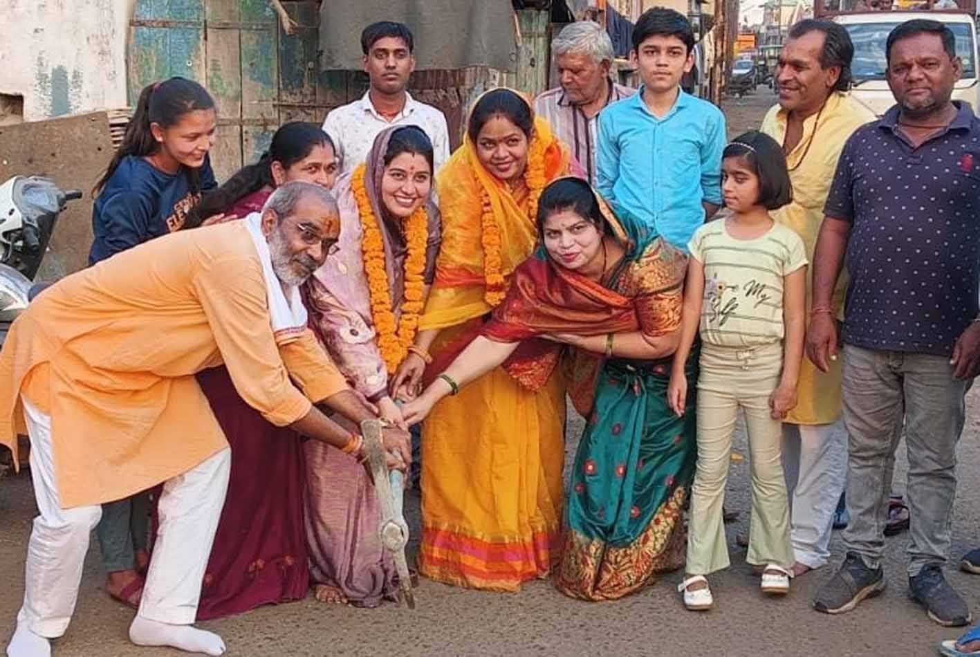 नपाध्यक्ष ने नाली निर्माण का किया भूमिपूजन