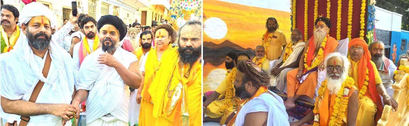 हजारों भक्तों के बीच निकला संतों का शाही चल समारोह