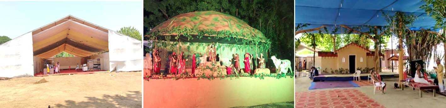 संतो के आगमन की तैयारियों में सजा सुंदरधाम आश्रम का परिसर