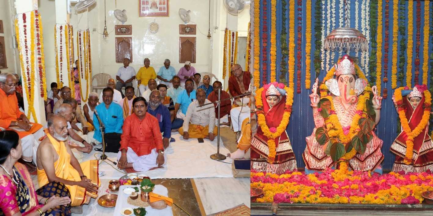 महाराष्ट्र समाज में विधि विधान से मनाया गणेश मंदिर का स्थापना दिवस