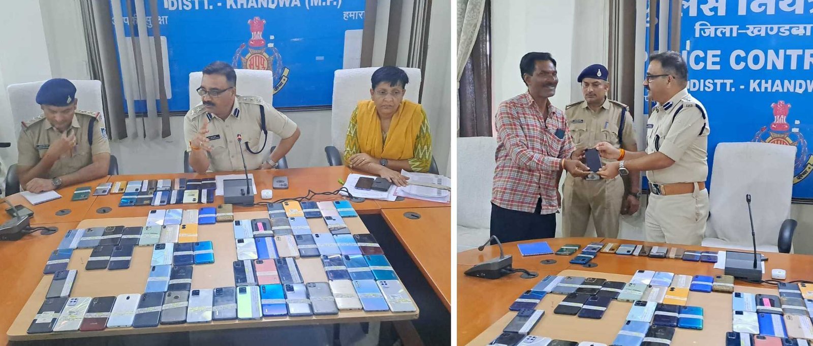 तीन माह में 12 लाख के 81 मोबाईल जब्त, मोबाइल धारकों को सौंपे