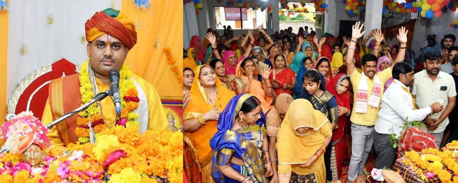 भागवत कथा में मना श्रीकृष्ण जन्मोत्सव, भजनों पर जमकर झूमे भक्त