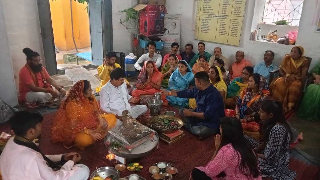 नागपंचमी पर  चित्रगुप्त मंदिर में रुद्रा अभिषेक हुआ