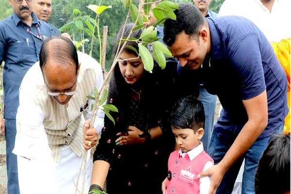 मुख्यमंत्री श्री चौहान ने पर्यावरण प्रेमी नागरिकों और सामाजिक संस्थाओं के प्रतिनिधियों के साथ किया पौध-रोपण