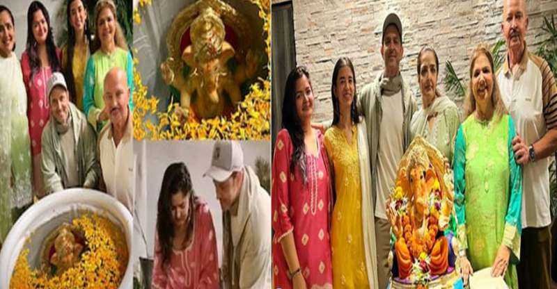 ऋतिक रोशन ने फैमिली संग किया गणपति विसर्जन