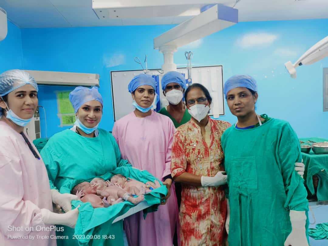 जिला अस्पताल के चिकित्सक स्टॉफ ने ट्रिपल बच्चों की कराई डिलेवरी, मां और बच्चें सभी स्वस्थ