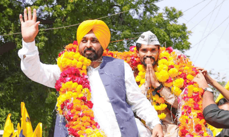 पंजाब के मुख्यमंत्री सरदार भगवंत मान का छतरपुर जिले का दौरा, महाराजपुर के नौगांव, बिजावर, छतरपुर में किया रोड शो