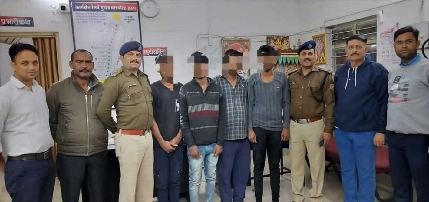 मालगाड़ी से शक्कर की बोरियां चुराने वाले हरदा के चोर गिरफ्तार