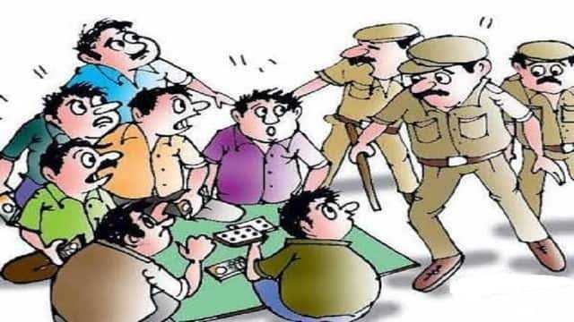 पुलिस ने 5 जुआरियों को पकड़ा