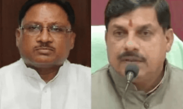 भाजपा के मोहन यादव भोपाल में मध्य प्रदेश के मुख्यमंत्री और विष्णु देव साय रायपुर में छत्तीसगढ़ के मुख्यमंत्री पद की शपथ लेंगे