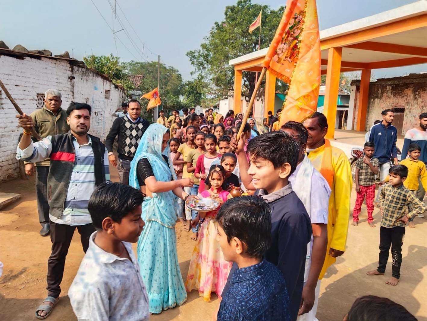 श्रीराम मंदिर में प्राण प्रतिष्ठा के उपलक्ष्य में किया संकीर्तन