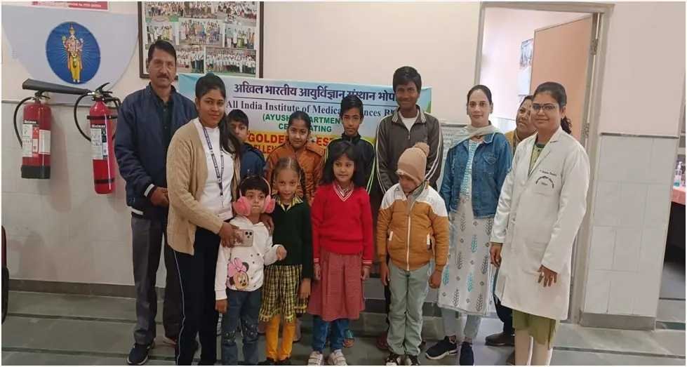 एम्स भोपाल में स्वर्ण प्राशन कार्यक्रम आयोजित