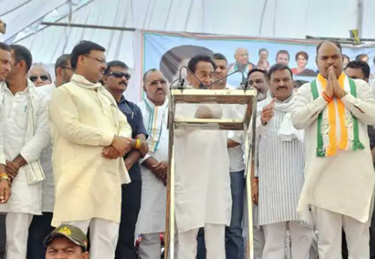 कांग्रेस प्रत्याशी टेकाम के पक्ष में कमलनाथ ने की मोरगढ़ी में सभा