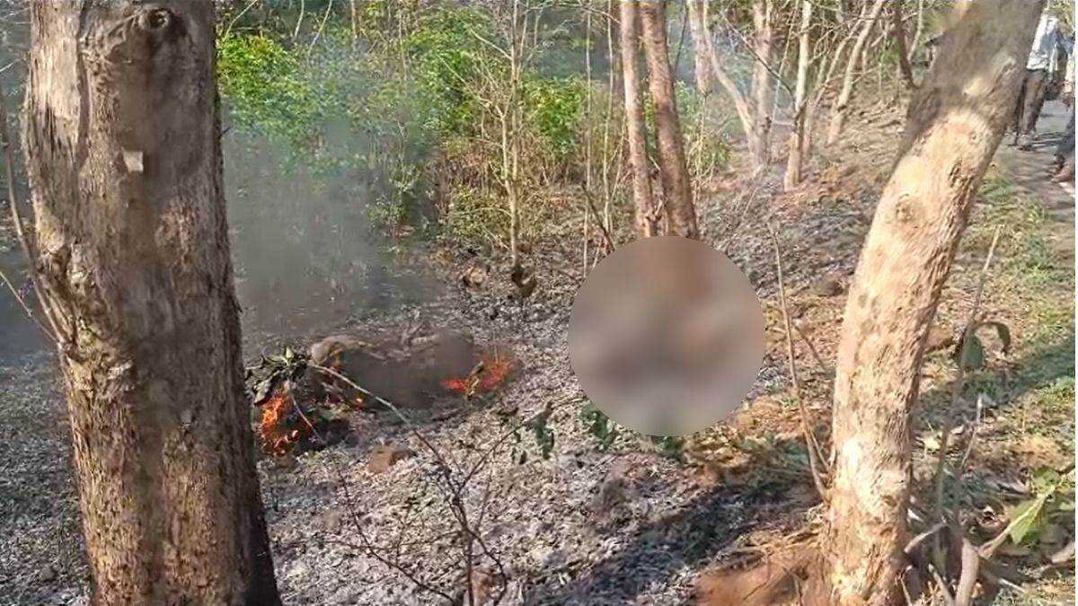 स्टंट के दौरान पेड़ से टकराई बाइक, ब्लास्ट से जिंदा जला युवक