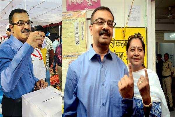 मुख्य निर्वाचन पदाधिकारी अनुपम राजन ने सपत्नीक किया मतदान