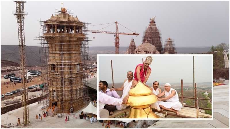 विश्‍व के सबसे ऊंचे बड़े बाबा मंदिर में 15 फीट लंबा और नौ फीट चौड़ा कलशारोहण