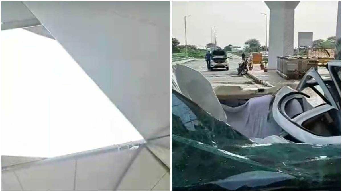 पहली बारिश में ही गिरा जबलपुर के डुमना एयरपोर्ट का छज्जा गिरा, बाल-बाल बचे अधिकारी… कार हुई क्षतिग्रस्त