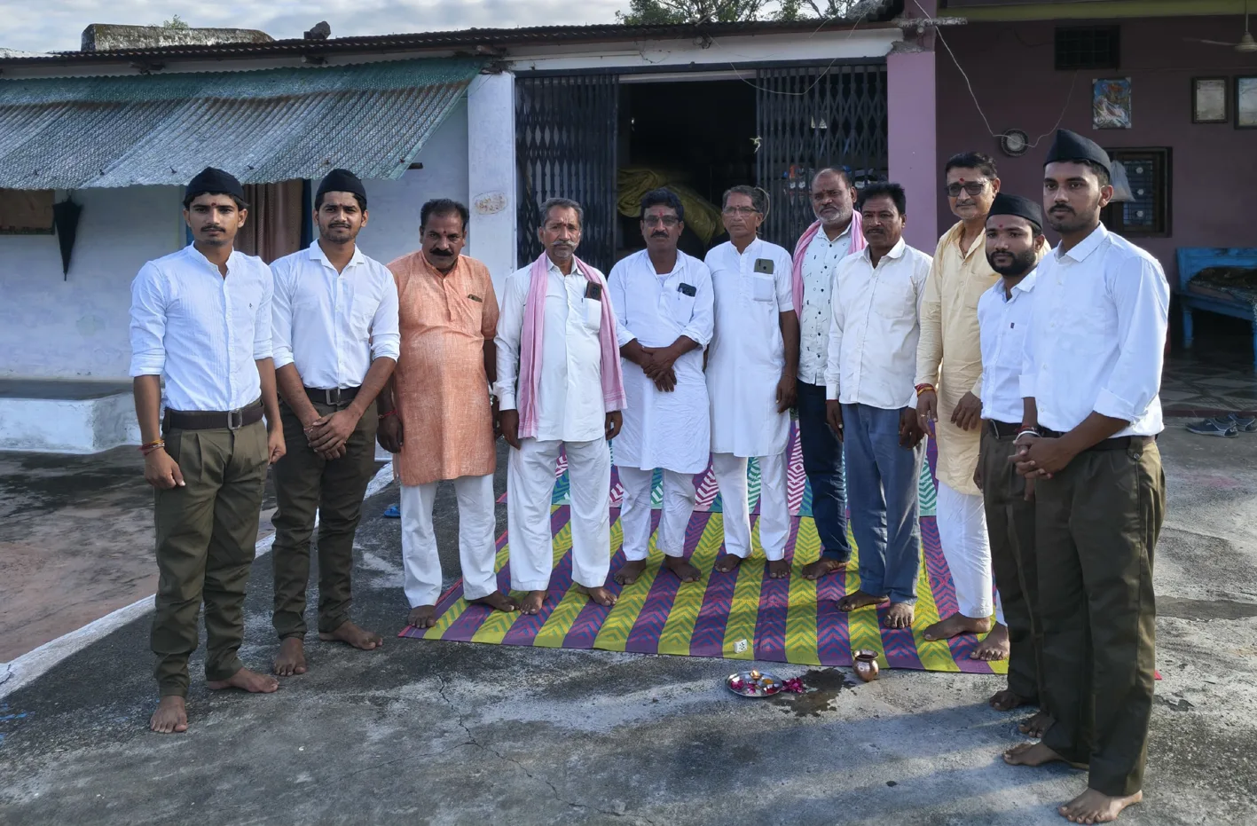 गोंदागांव में पथ संचलन की तैयारी, भूमिपूजन संपन्न