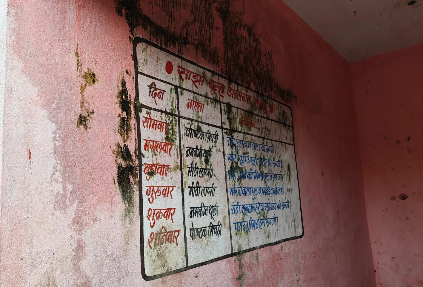 नया आंगनबाड़ी भवन एक साल में ही खराब, छत से रिसाव और दीवारों में खराबी