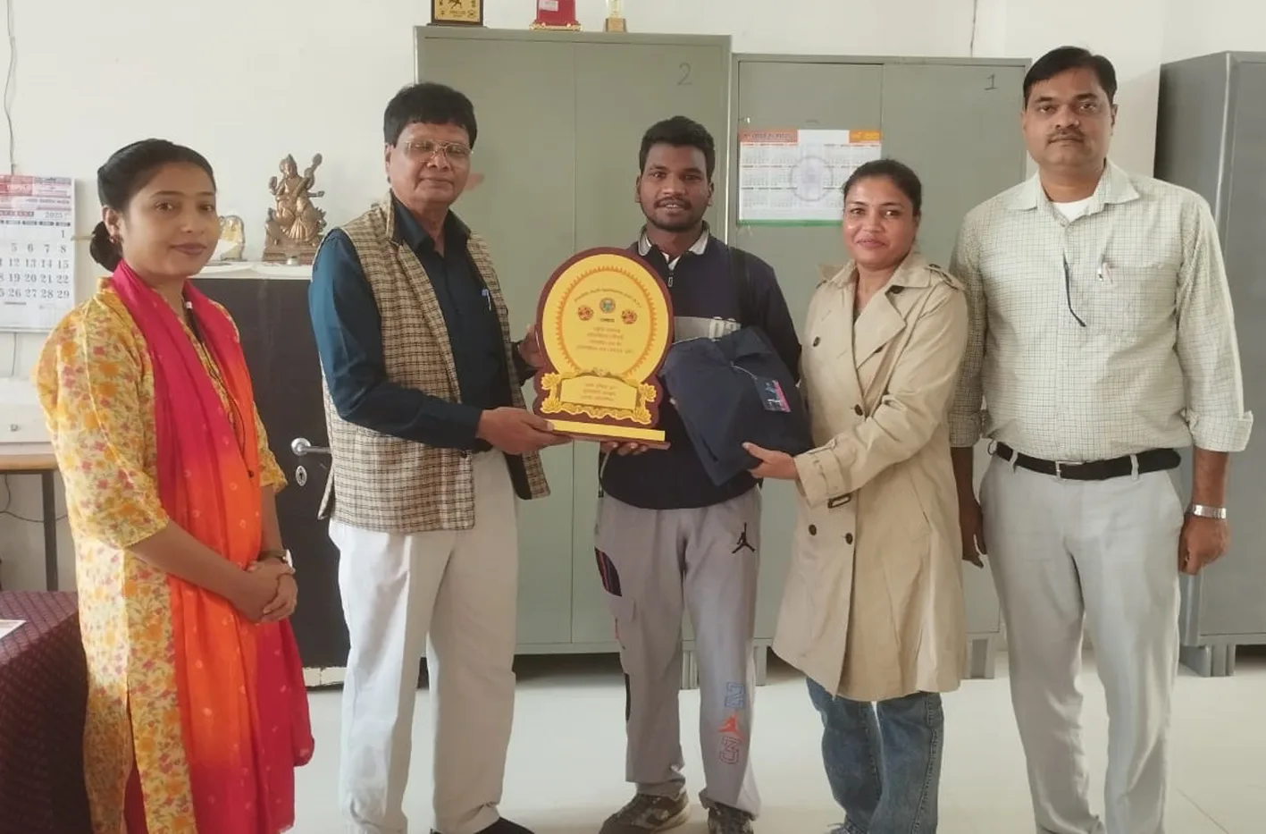 महाविद्यालय के राष्ट्रीय मलखंभ खिलाड़ी का हुआ सम्मान