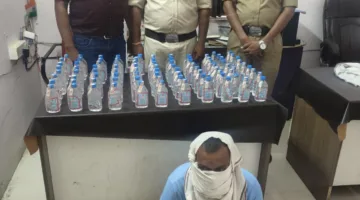अवैध शराब के साथ आरोपी गिरफ्तार, 90 क्वार्टर जब्त