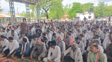मूंग की शत-प्रतिशत खरीदी की मांग को लेकर भाकिसं का अनिश्चितकालीन धरना शुरू