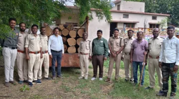 वन विभाग ने सागौन से भरा पिकअप जब्त किया, चालक फरार